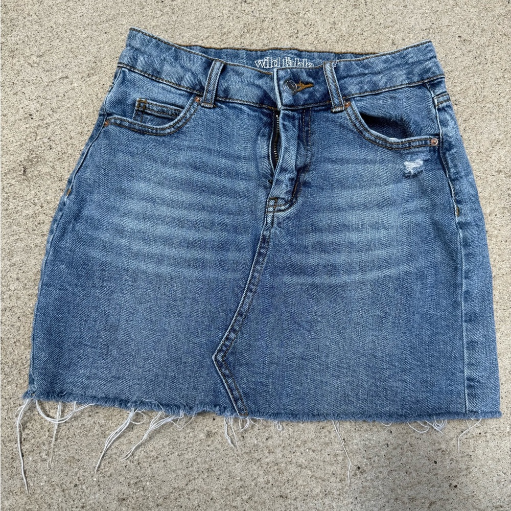 Wild Fable Blue Asymmetrical Pencil Mini Skirt